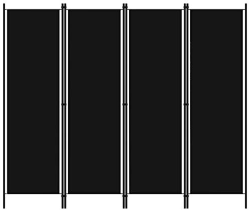 vidaXL Cloison de Séparation 4 Panneaux Séparateur de Pièce Diviseur Ecran d'Intimité Paravent Chambre à Coucher Maison Intérieur Noir 200x180 cm