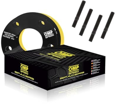 OMP Speed Satz von 2 Spurverbreiterungen Stärke: 5mm PCD: 5x108 CB: 63.4 OD: 139 Stehbolzen x10 M12x1.5 Schwarz Aluminium - OMPS08540501