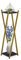 Relaxdays Étagère à Plantes, 2 Surfaces Effet marbre, Tabouret Moderne Fleur, HxLxP : 99x29x29 cm, Colonne, doré-Noir