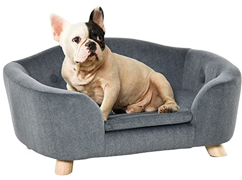 PawHut Dog Sofa Bed w/Soft Cushion for XS Size Dogs - Grey