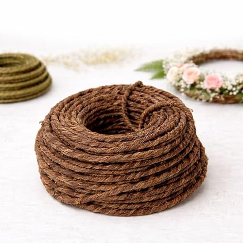 Floralcraft 21m Rustic Grapevine Wire Brown 18 Gauge – Natural Florist Binding Wire for Tying, Craft Projects, Floral Arrangements & Wreath Making