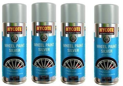 Hycote Silver Wheel Rim Spray Aerosol Paint 400ml x 4