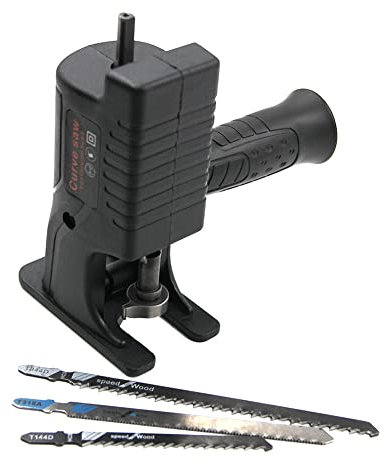 Electric Drill to Electric Saw Power Tools Multifunctional Reciprocating Saw Chainsaw Conversion Head Saw Blades Handle Kit Portable Electric Drill Tool for Wood Metal Plastics Cutting