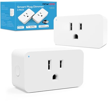 New One 2 Pack 2.4G WiFi Dimmable Smart Plug, Smart Outlet, Dimmer Plug, Alexa, Google Assistant, No Hub Required