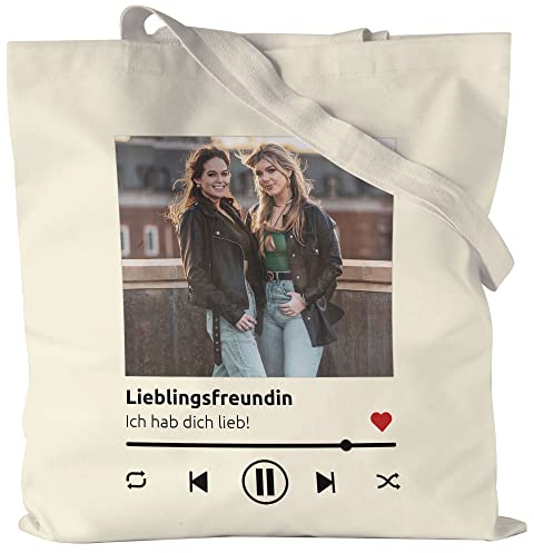 Kiddle-Design Song Cover Jutebeutel Foto Playlist Musikbild Personalisiertes Geschenk Bild im Spotify Musik Cover Design Fotogeschenke Beste Freundin