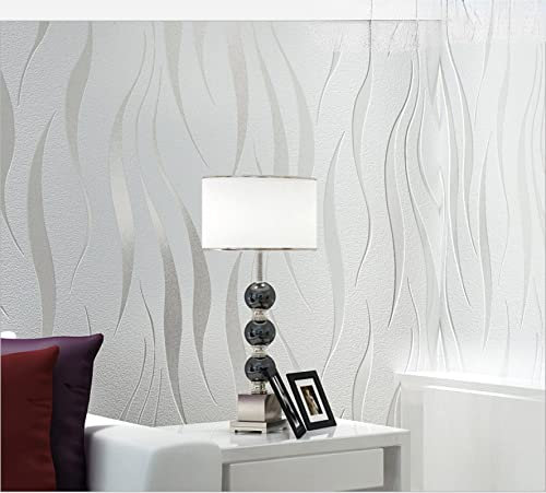 VOLEMI Papier peint non tissé épais en trois dimensions pour salon, chambre à coucher, chambre à coucher, fond de télévision, beige