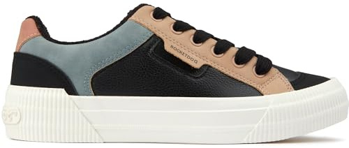 Rocket Dog Womens Cherry V2 Sneaker, Cheery Black Blocked Pu, 5 UK