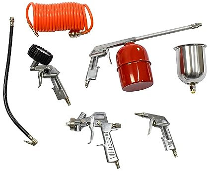 Pump'in Kit 5 accessoires compresseur : Manomètre, nettoyage, tuyaux, pistolet peinture et soufflette