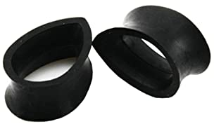 Epinki Schmuck 20mm Tunnel Dehnstab Set 2 Stück, Silikon Ohrringe Für Tunnel Damen Tropfen Schwarz Ohrstecker Set Ohrpiercing