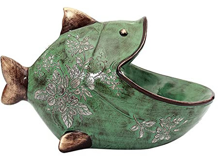 JTBDWOSK Vintage-Stil Harz Catchall, Aufbewahrungstablett, Nachttisch-Organizer Für Schlüssel, Schmuck, Kleingeld, Münze, Schlüssel, Telefon,Grün