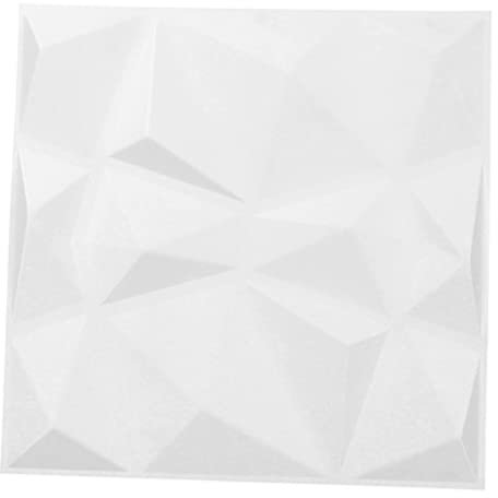 Lot de 12 panneaux muraux 3D en PVC de 50 cm, panneau décoratif texturé 3D pour décoration intérieure, blanc