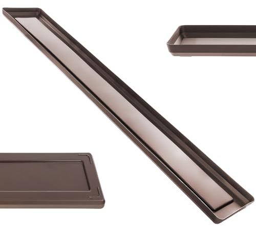 KADAX Soucoupe pour pot de fleurs, soucoupe en plastique, dessous pour plantes rectangulaires, soucoupe pour pots de fleurs, moka, 80 cm, K9993