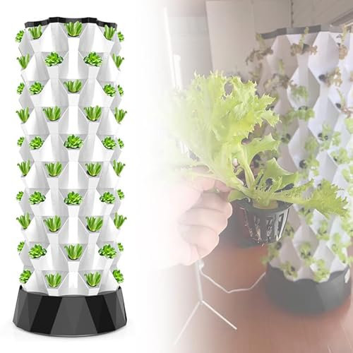 XNYXLPP Torre idroponica, Sistema di Coltivazione idroponica per Giardino Interno, Torre da Giardino per Coltivazione Fuori Suolo Fai da Te, Kit di Coltivazione aeroponica per Erbe (48holes)
