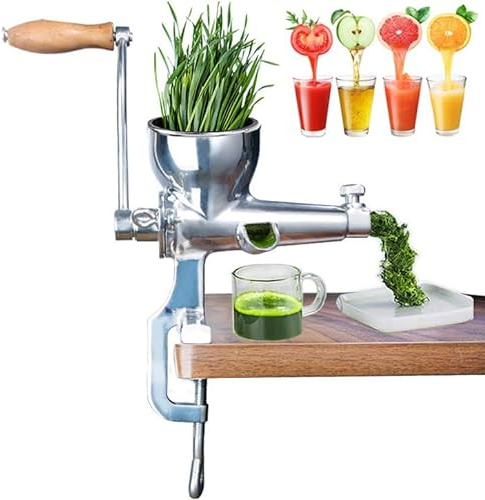 YhsPkh Spremiagrumi Domestico (Diametro 9 Cm), Spremiagrumi Manuale All'erba di Grano, Spremiagrumi Manuale in Acciaio Inossidabile 304, Adatto per Erba di Grano, Limone, Frutta, Verdura