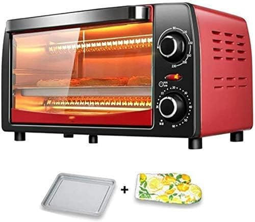 BTURYT Mini Horno Tostador Horno eléctrico pequeño Puerta de Vidrio Templado Bandeja para Migas extraíble Mango Aislado con Bandeja aislada y para Hornear Mini hornos de 12 litros