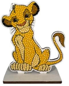Crystal Art - Kit Figurine à Diamanter - Activité Manuelle de Création et Ludique - Adulte et Enfant - Décoration Scintillante aux Couleurs Assorties - Disney Le Roi Lion - Simba