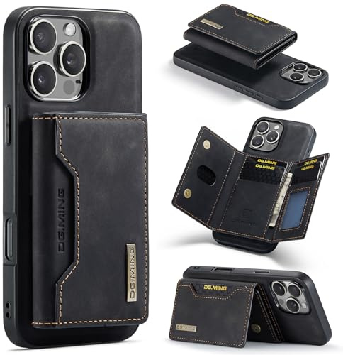 ZCDAYE Wallet Case for iPhone 16 Pro Max, Leather Phone Case with Removable Magnetic Card Holder Men Women Cases Useful Protective Phone Cover for iPhone 16 Pro Max (6.9 inch), Black