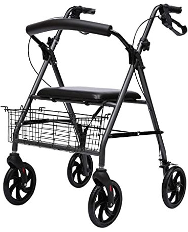 sjdoPulse Standard-Gehgestelle, Zusammenklappbarer Rollator Mit Sitz Und Rädern, Transport-Rollator-Mobilitätshilfe Für Ältere Menschen Und Behinderte, Leichtes Gehen A