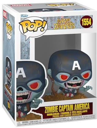 Funko Pop! Marvel: Marvel Zombies - Zombie Captain America - Samlarobjekt vinylfigur - Presentidé - Officiella varor - Leksaker för barn och vuxna - Serietidningsfans - Modellfigur för samlare
