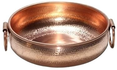 BOGAZY Vintage Fondues Kupfertopf for Herd, Induktion, Schöne Form, Kochtopf, Stielkasserolle, Kupfer-Kochgeschirr, Hot Pot Traditioneller Suppentopf(38cm)