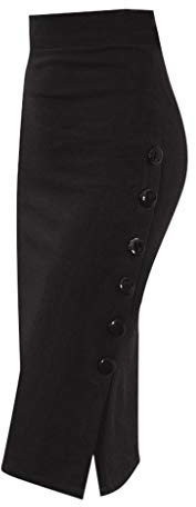 Jupe longue en cuir - Jupe haute taille pour femme - Jupe crayon fendue - Jupe de ballet en mousseline de soie pour femme, Noir , S