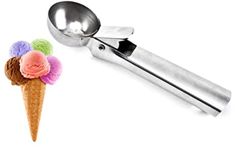 GZKDKZB Ice Cream Scooper, Stainless Steel Ice Cream Scoop Fruit Moulds Ball Scoop Maker Fruit Potato Mash Home Ice Cream Accessories Kitchen Bar Gadget Tool