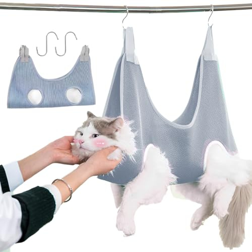 XUZOPIM Claw Care For Cats Dog And Cat Care Hammock Hängematte Katze Multifunctional Pet Care Harness (Silbergrau)