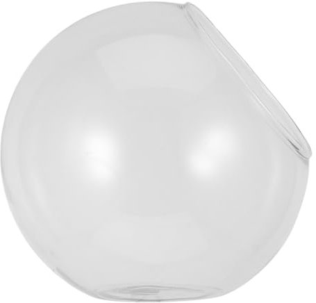 MAGICLULU Vaso Di Vetro Creativo a Bocca Inclinata 15cm, Vaso Micro Paesaggio Trasparente in Vetro Borosilicato Resistente, Decorazione Per Piante Grasse e Centrotavola Per Feste e Matrimoni
