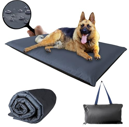 Aveanit wasserdichte Hundematte für Outdoor 110 x 68cm, Hundedecke Waschbares, Waschbares Hundebett, Hundekissen für Reise Camping Outdoor Graphit