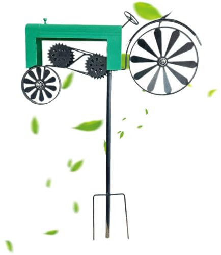 Kustimantu Girouette Décorative d'Extérieur | Girouette Tracteur pour Pelouse - Décoration Rotative Extérieure pour Terrasse Balcon et Pelouse en Métal Résistant aux Intempéries