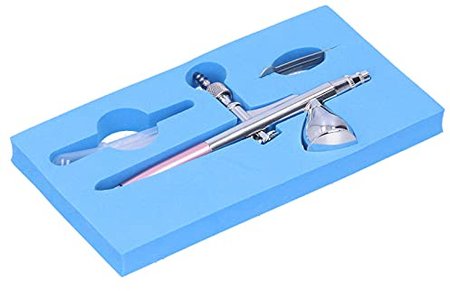 ViaGasaFamido Rociador de Pintura Portátil con Material, Control de Gatillo, Kit de Cepillo de Aire de Latón con Capacidad de Taza 7cc, para Impresión Modelo, Decoración del Hogar, Decoración de