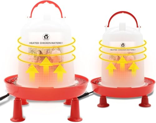 Beheizte Hühnertränke für den Winter, 3 l/6 l, 2 Stück