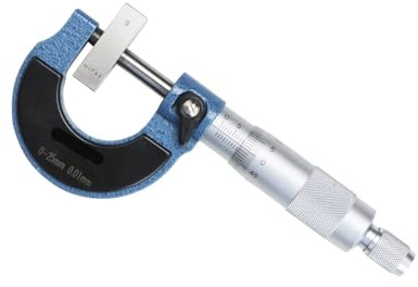 Micrómetro exterior amarillo de alta precisión de 0 a 25 mm, herramienta de medición micrométrica de 0,01 mm y 0 a 25 mm.