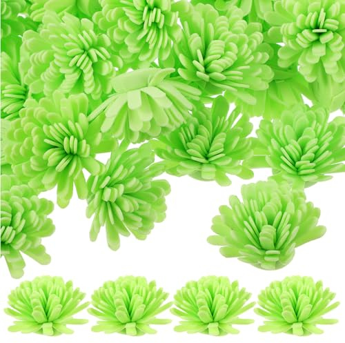 jojofuny Difusor Floral Pasivo de Escritorio 100 Unidades Mini Flores Artificiales de Crisantemo de 5 CM Espuma PE Verde Difusor de Aceites Esenciales para Baño Oficina y Ambientador de