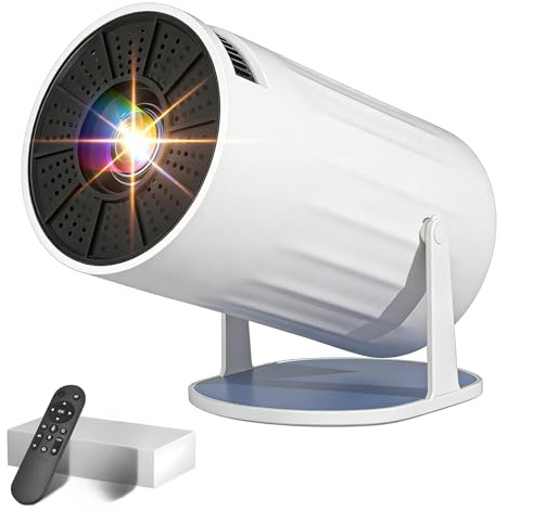 Mini Projector with 4K 1080P Portable TV Projector for Bedroom with WiFi 6 and Bluetooth 5.2, Auto Keystone, 180° Rotatable, Support 1000+ TV Live Channels, Compatible with TV Stick/HDMI/USB