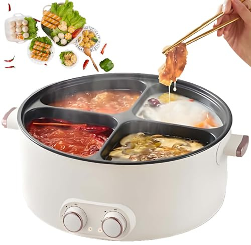 Olla de cocina eléctrica, olla antiadherente multifunción de 7 cuartos de galón con características de mantener el calor, hervir, cocinar al vapor y cocinar a fuego lento para comidas familiares