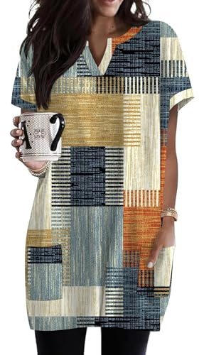 Rapbin Womens Tunic Tops for Leggings Oversized T Shirt with Pockets | Lightweight Breathable Fabric, Soft Comfortable Feel for Summer