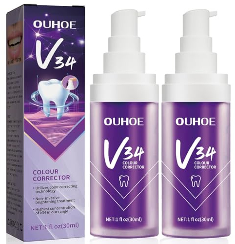 2 Piezas Pastas de Dientes Morada Blanquear,Pasta de Dientes Morada,pasta Dental para Blanquear diente,Elimina Manchas Eficaz,Cuidado Dental suave y una Sonrisa Radiante