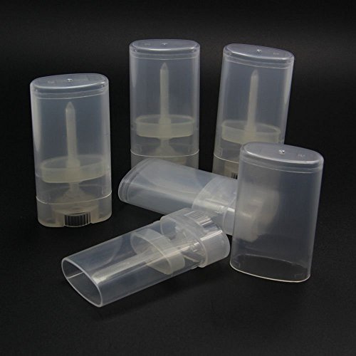 Hustar Kunststoff-Behälter zum Befüllen mit Deo, Lippenbalsam, Lipgloss etc., ohne Inhalt, nachfüllbar, 15 ml, farblos, 5 Pcs