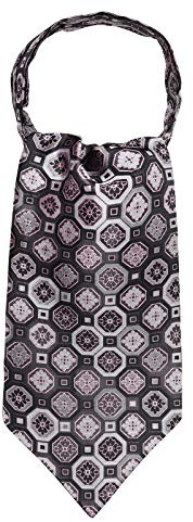 WANYING Herren Krawattenschal Ascotkrawatte Schal Cravat Ties Halstuch Einfach Schick für Gentleman - Geblümt Pink Grau