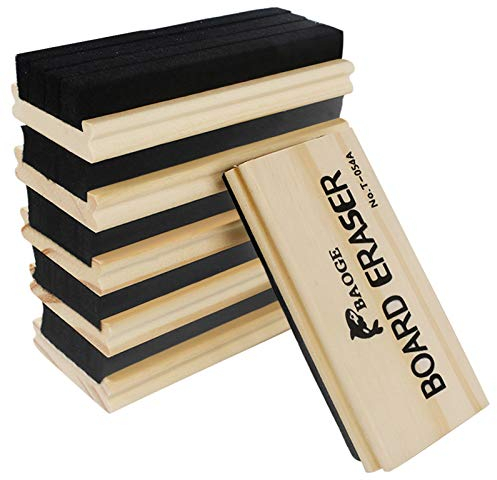 6 Pcs Tafel Radierer,Tafel Radiergummi mit Holz Griff,Tafellöscher Kreide für Kreide Kreidetafeln,Dustless Tafel Wischer für Lehrer Kinder, Kreide Radierer zum Trocken Abwischbare Reinigung