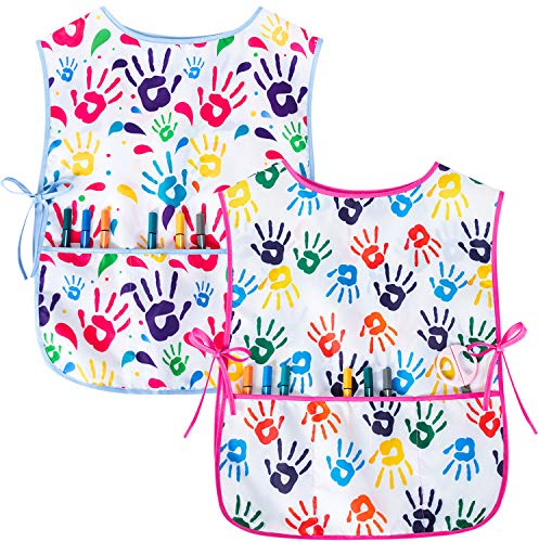 Nidoul Kids Art Smock Girls Boys Artist Painting Apron with Pockets Sleeveless Smocks for Child 2-7 Years