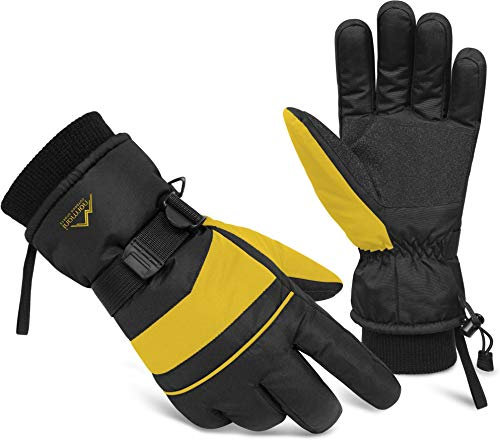 normani 3M Thinsulate Winterhandschuhe Extrem Warme und wasserdichte Unisex Skihandschuhe Farbe Gelb/Schwarz Größe XL