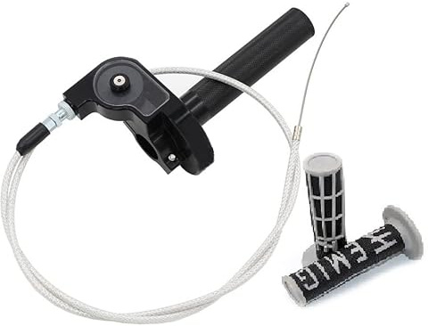 Motorrad schnell gasgriff 1 Aluminium mit Kabel und Griffen (Schwarz)