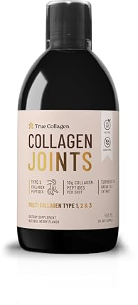 True Collagen Joints | 10,000 mg Hydrolysed Collagen Liquid Supplement - 500 ml, 20 Day Supply | Glucosamine, MSM and Chondroitin for Joints, Hair, Skin and Nails | 100% Natural Berry Flavour