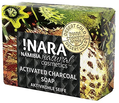 Nara Seife mit Aktivkohle, handgemachte Naturkosmetik Öl-Seife zur täglichen Gesichtspflege und Körperpflege (1x80 g)