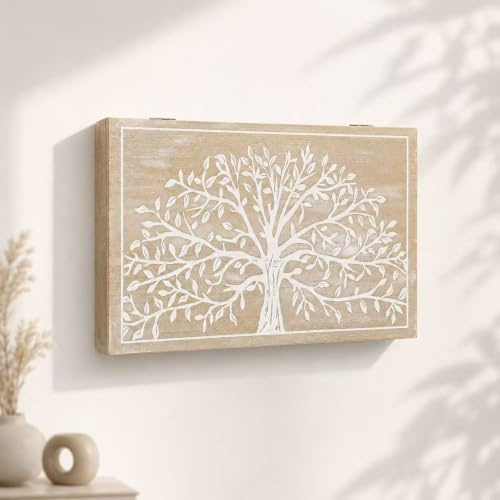 DAMDAM Go | Coperchio contatore di Luce per Quadri elettrici Nordico in Legno (Albero della Vita)