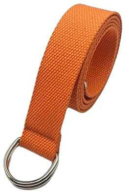 XYFCJK 3 Stück Gürtel Mit Doppel-D-Ring-Schnalle - 3,2 cm Breites Leinengewebe Herren Damen Jeans Dekorativer Dünner Bund, Einfarbiger Mode-Street-Style-Militär-Stoffgürtel,Orange,120Cm(47.2Inch)