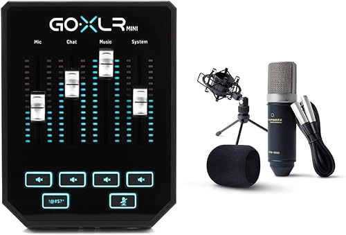 TC Helicon GoXLR MINI Online-Broadcast-Mixer mit USB/Audio-Schnittstelle und Midas-Vorverstärker und XLR Mikrofon