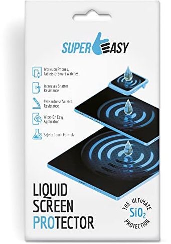 SUPER EASY Liquid Glass Screen Protector - Wipe On Scratch and Shatter Resistant Oleophobic Nano Protection for All Phones Tablets Smart Watches Universal